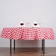 thumbnail image 1 of BalsaCircle 70" Gingham Checkered Polyester Tablecloth Red and White, 1 of 5