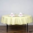 thumbnail image 1 of BalsaCircle 70" Gingham Checkered Polyester Tablecloth Yellow and White, 1 of 5