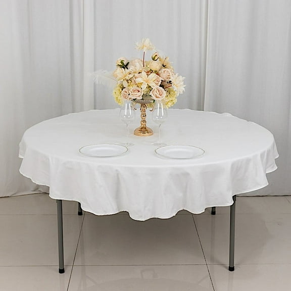 BalsaCircle 70" Round Cotton Tablecloths Wedding Linens White