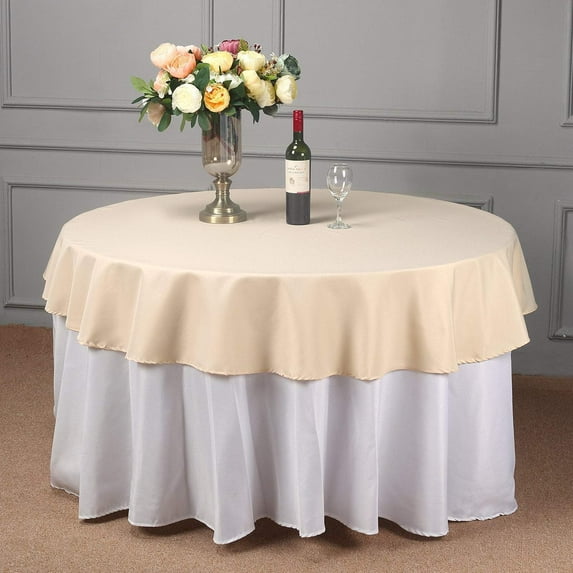 Balsa Circle 70" Round Polyester Tablecloths Wedding Beige