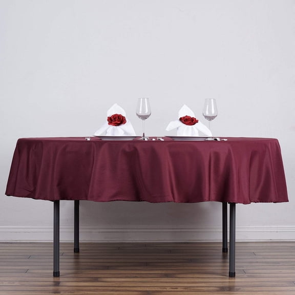 BalsaCircle 70" Round Polyester Tablecloths Wedding Burgundy