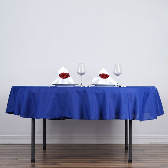 BalsaCircle 70" Round Polyester Tablecloths Wedding Royal Blue