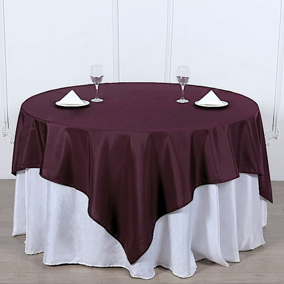 BalsaCircle 70" x 70" Square Polyester Tablecloth Burgundy