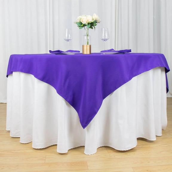 Balsa Circle 70 x 70 in Purple Premium Polyester Square Tablecloth Party Events Reception Decorations Supplies