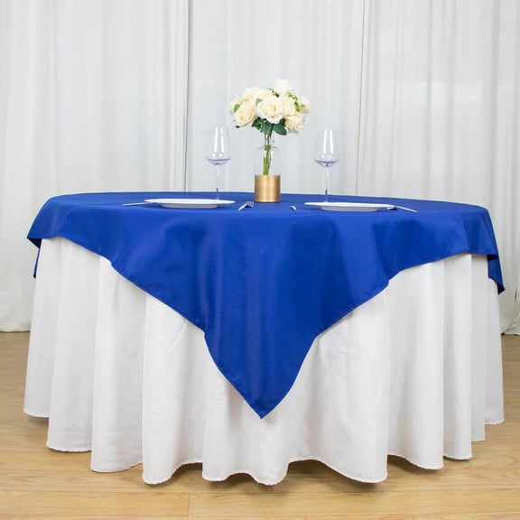 Balsa Circle 70 x 70 in Royal Blue Premium Polyester Square Tablecloth Party Events Reception Decorations Supplies