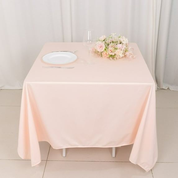 BalsaCircle 70x70 in Blush Premium Scuba Polyester Square Tablecloth Party Linens Events Decorations Supplies
