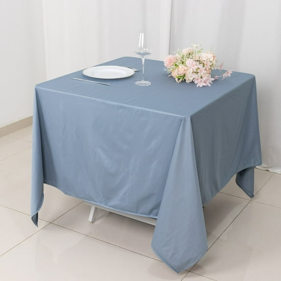 BalsaCircle 70x70 in Dusty Blue Scuba Polyester Square Tablecloth Party Linens Events Decorations Supplies
