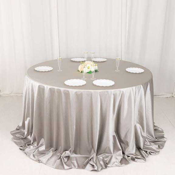BalsaCircle 70x70 in Silver Scuba Polyester Square Tablecloth Party Linens Events Decorations Supplies