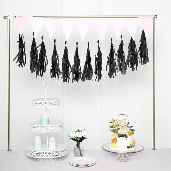 BalsaCircle 72" Tissue Paper Garland Wedding Party Decorations Black