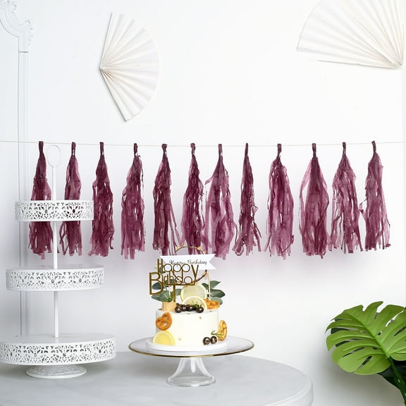 Balsa Circle 72" Tissue Paper Garland Wedding Party Decorations Eggplant