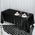 thumbnail image 1 of BalsaCircle 72" x 120" Black Rectangle Washable Decorative Satin Solid Tablecloth, 1 of 4
