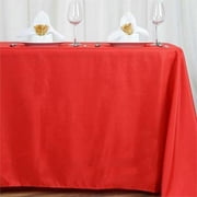 BalsaCircle 72" x 120" Polyester RECTANGULAR Tablecloth Table Linens Red