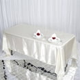 thumbnail image 1 of BalsaCircle 72" x 120" Satin Rectangular Tablecloth Ivory, 1 of 4