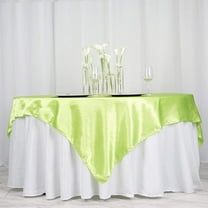 BalsaCircle 72" x 72" Apple Green Square Satin Table Overlays Wedding Party Tablecloth Linens Dinner