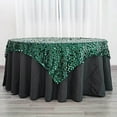 thumbnail image 1 of Balsa Circle 72" x 72" Hunter Green Square Big Payette Sequin Table Overlay Linens Tablecloth Kitchen, 1 of 8