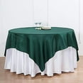 thumbnail image 1 of BalsaCircle 72" x 72" Hunter Green Square Satin Table Overlays Wedding Tablecloth Party Linens Dinner, 1 of 8