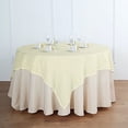 thumbnail image 1 of BalsaCircle 72" x 72" Ivory Faux Burlap Table Overlay Premium Polyester Wedding Party Tablecloth, 1 of 5
