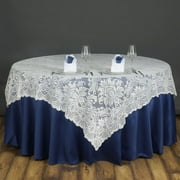 BalsaCircle 72 x 72 Ivory Square Lace Table Overlays Wedding Catering Linens Tablecloth