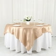 thumbnail image 1 of BalsaCircle 72" x 72" Nude Square Satin Table Overlays Wedding Party Tablecloth Linens Dinner, 1 of 8