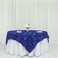 thumbnail image 1 of BalsaCircle 72" x 72" Royal Blue Raised Rosette Table Cover Overlays Wedding Tablecloth, 1 of 8