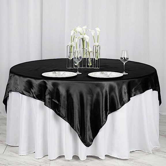 BalsaCircle 72" x 72" Square Satin Table Overlays - Wedding Party Reception Catering Linens Dinner Banquet Event Decorations