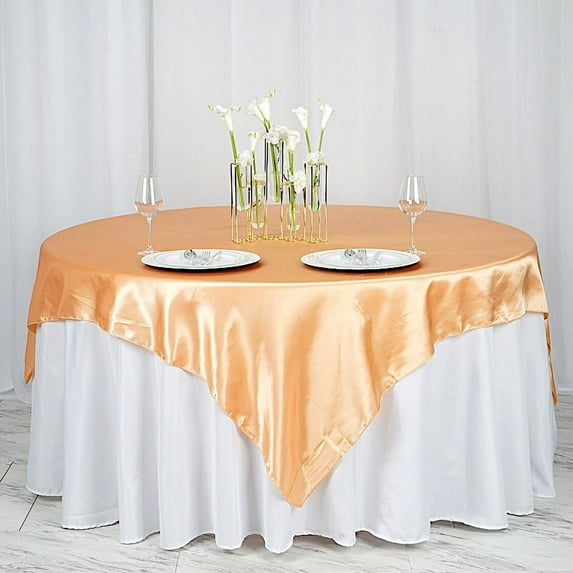BalsaCircle 72" x 72" Square Satin Table Overlays - Wedding Party Reception Catering Linens Dinner Banquet Event Decorations