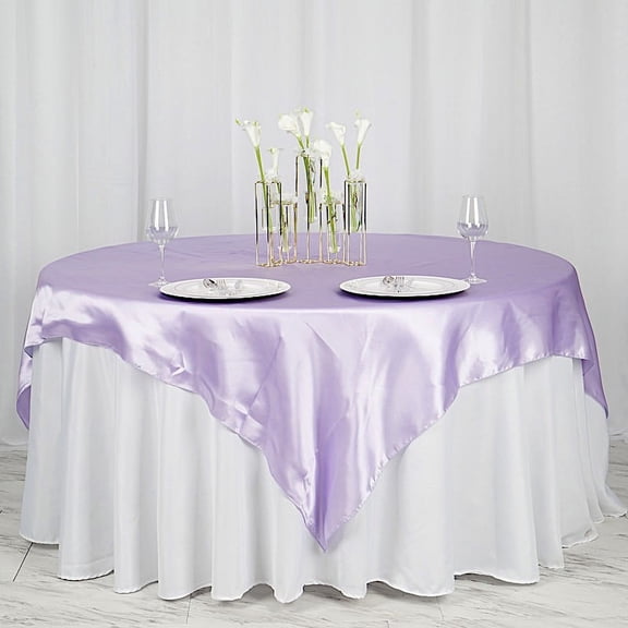 BalsaCircle 72" x 72" Square Satin Table Overlays - Wedding Party Reception Catering Linens Dinner Banquet Event Decorations