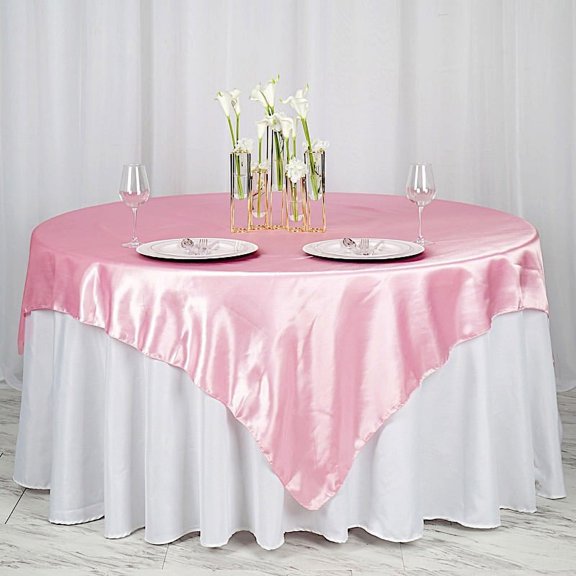 BalsaCircle 72" x 72" Square Satin Table Overlays - Wedding Party Reception Catering Linens Dinner Banquet Event Decorations