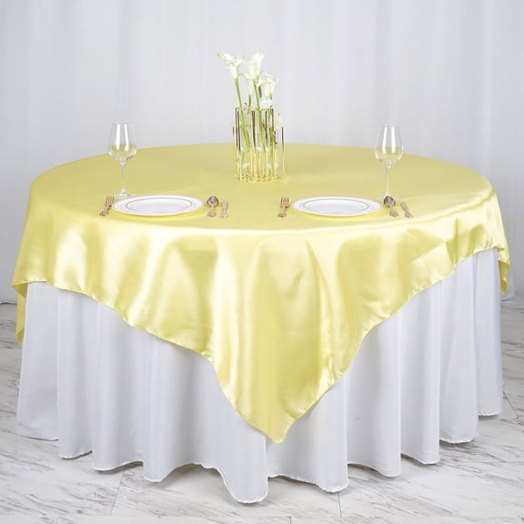 BalsaCircle 72" x 72" Square Satin Table Overlays - Wedding Party Reception Catering Linens Dinner Banquet Event Decorations