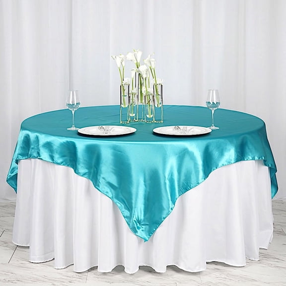 BalsaCircle 72" x 72" Square Satin Table Overlays - Wedding Party Reception Catering Linens Dinner Banquet Event Decorations