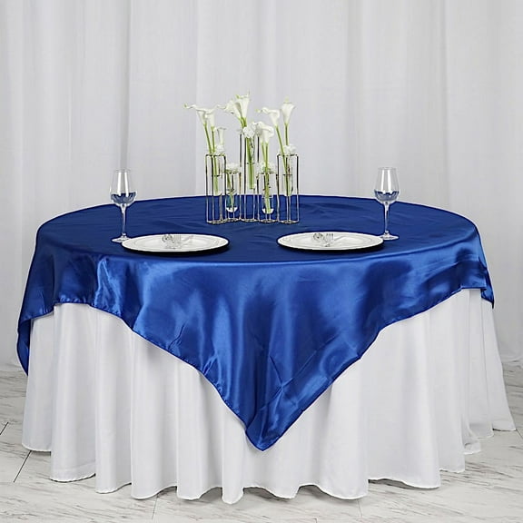 BalsaCircle 72" x 72" Square Satin Table Overlays - Wedding Party Reception Catering Linens Dinner Banquet Event Decorations