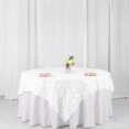 thumbnail image 1 of BalsaCircle 72" x 72" White Raised Rosette Table Cover Overlays Wedding Tablecloth, 1 of 8
