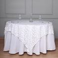 thumbnail image 1 of Balsa Circle 72" x 72" White Square Big Payette Sequin Table Overlay Linens Party Tablecloth Kitchen, 1 of 8
