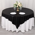 thumbnail image 1 of BalsaCircle 72x72 in Black Glitter Sequin Dots Polyester Square Table Overlay Wedding Party Events Decorations, 1 of 8