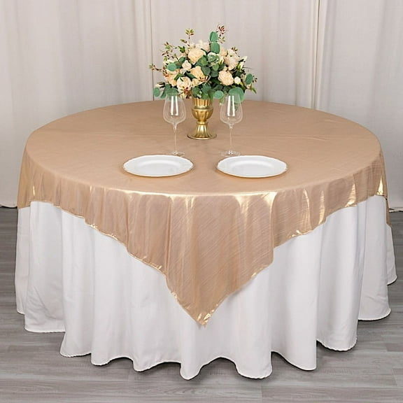 Balsa Circle 72x72 in Blush Glitter Sequin Dots Polyester Square Table Overlay Wedding Party Events Decorations