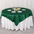 thumbnail image 1 of BalsaCircle 72x72 in Hunter Green Satin Stripes Square Table Overlay Wedding Party Linen Events Decorations Supplies, 1 of 6