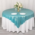 thumbnail image 1 of BalsaCircle 72x72 in Turquoise Glitter Sequin Dots Polyester Square Table Overlay Wedding Party Events Decorations, 1 of 8