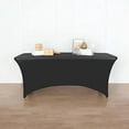 thumbnail image 1 of Balsa Circle 8 Feet Black Fitted Spandex Tablecloth Open Back Rectangle Table Cover Event, 1 of 8