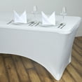 thumbnail image 1 of Balsa Circle 8 Feet Rectangular Spandex Fitted Party Wedding Tablecloth Ivory, 1 of 5