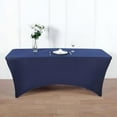 thumbnail image 1 of 8 feet Blue Rectangular Spandex Fitted Elastic Stretchable Tablecloth Table Covers Wedding Party Decorations Dining, 1 of 8