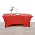 thumbnail image 1 of Balsa Circle 8 Feet Rectangular Spandex Fitted Party Wedding Tablecloth Red, 1 of 8