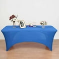 thumbnail image 1 of Balsa Circle 8 Feet Royal Blue Fitted Spandex Tablecloth Open Back Rectangle Table Cover Event, 1 of 8