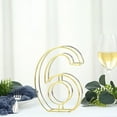 thumbnail image 1 of Balsa Circle 8" Gold 6 Metal 3D Wire Alphabet Number Sign Wedding Party Bar Tabletop Decorations, 1 of 6