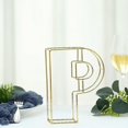 thumbnail image 1 of BalsaCircle 8" Gold P Metal 3D Wire Alphabet Number Sign Wedding Party Bar Tabletop Decorations, 1 of 6
