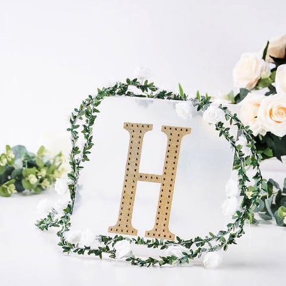BalsaCircle 8" Gold Solid Letter H Self-Adhesive Rhinestones Gems Sticker