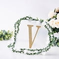 thumbnail image 1 of BalsaCircle 8" Gold Solid Letter V Self-Adhesive Rhinestones Gems Sticker, 1 of 8