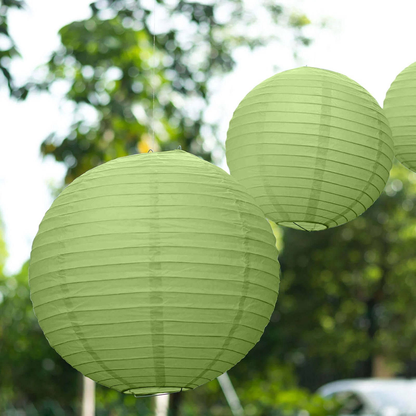 Balsa Circle 8 Pieces Sage Green 6" 8" 10" 14" Hanging Paper Lanterns ...