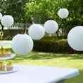 thumbnail image 1 of BalsaCircle 8 Pieces White 6" 8" 10" 14" Hanging Paper Lanterns Decorations Party Home Supplies, 1 of 6