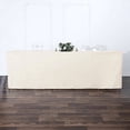 thumbnail image 1 of BalsaCircle 8 feet Beige Fitted Polyester Tablecloth Wedding Table Linens, 1 of 8