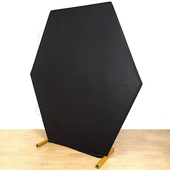 Balsa Circle 8 feet Black Fitted Spandex Hexagon Backdrop Stand Cover Wedding Party Decorations